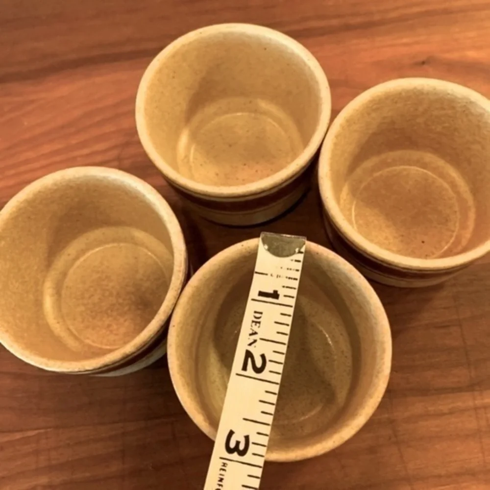 Pottery set of 4 sipping goblets made in the USA CRAFT pottery like new